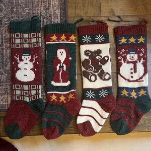 Vintage knit stocking set of four  20”
